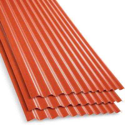 PLANCHA ZINC 3.66MT x 0.35mm ACANALADO TERRACOTA