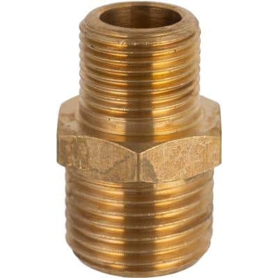 NIPLE HE-HE 1/2 X 3/8" BRONCE