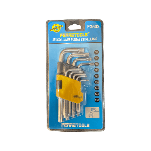 JUEGO LLAVES TORX S ESTRELLA 9PCS F3502