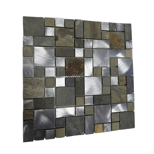 MALLA MOSAICO LONDON PIEDRA METAL 30X30CM DECORALIA