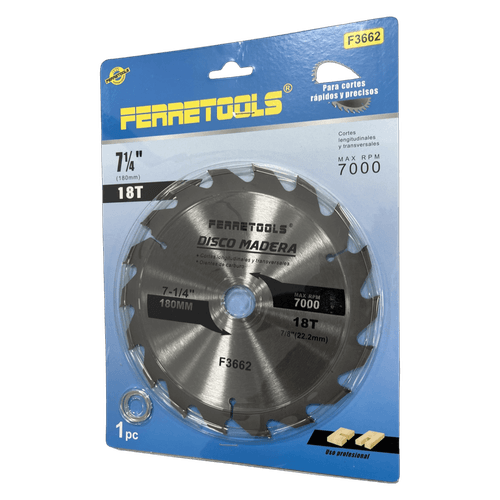 Disco Sierra Madera 7 1/4" 18D c/ Carbono de Tungsteno F3684