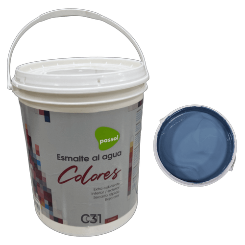 ESMALTE AL AGUA AZUL PIEDRA GALON PASSOL