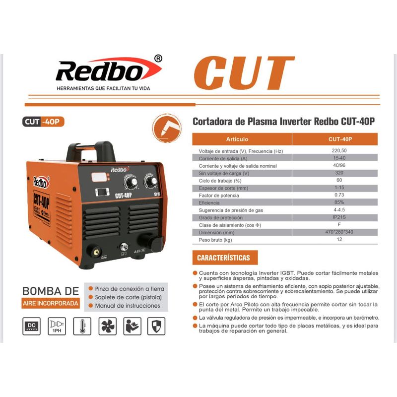 CORTADORA-DE-PLASMA-CUT-40P-REDBO