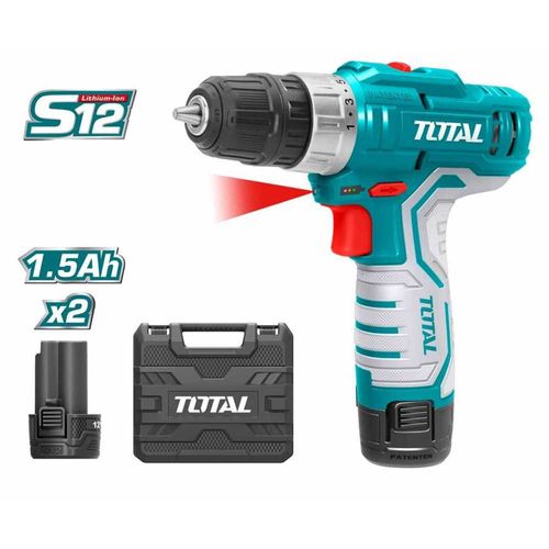 TALADRO INALAMABRICO 10MM + 2 BAT 12V TOTAL TDLI12325