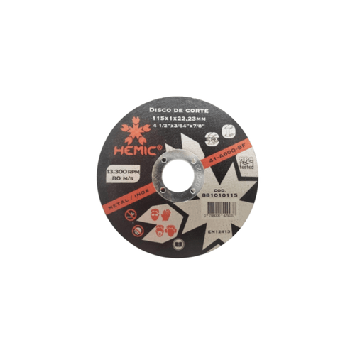 DISCO CORTE 4 1/2"X1MM HEMIC