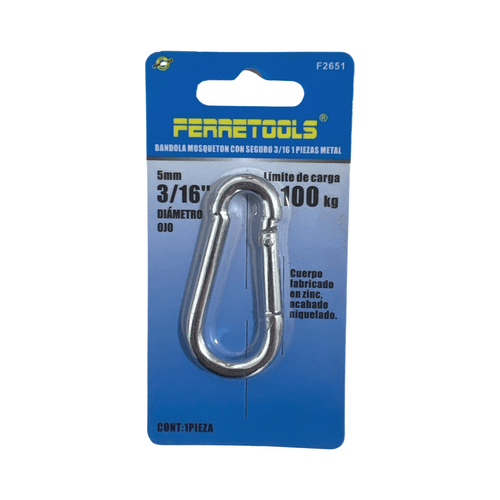 BANDOLA MOSQUETON ACERO FERRETOOLS