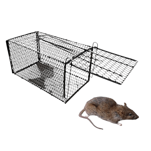 JAULA TRAMPA RATONES Y CONEJOS XL  METALICA 40cm x 20cm F2615
