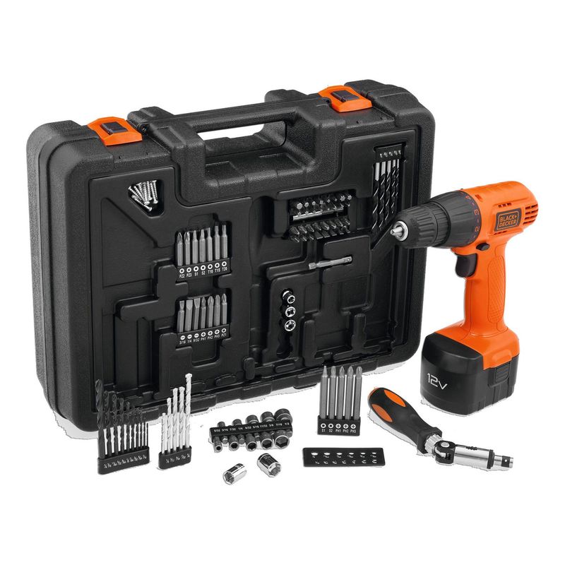 Taladro atornillador inalámbrico Black + Decker CD121K100 de 12 V