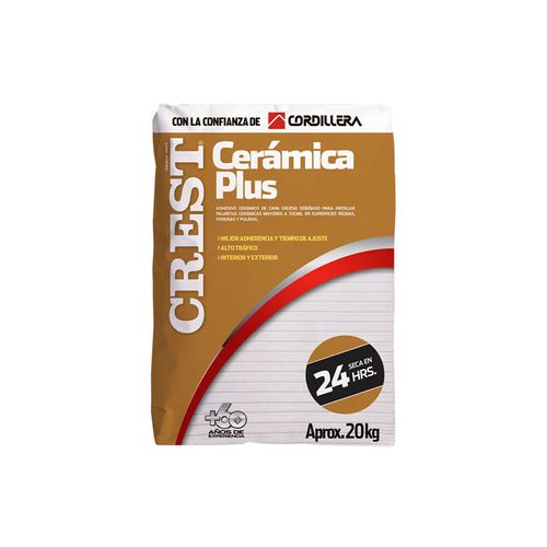 Adhesivo Crest Ceramica Plus 20kg Pegamento