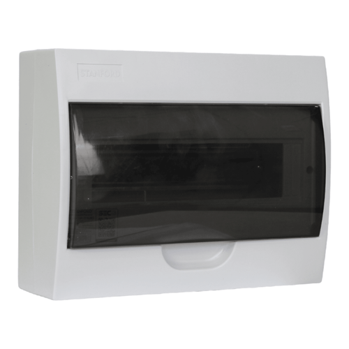 Tablero Sobrepuesto PVC 12 Modulos Tapa Humo Stanford