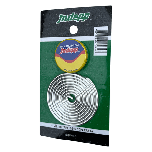 SOLDADURA ESTAÑO 95% 1MT + PASTA INDEPP VERDE