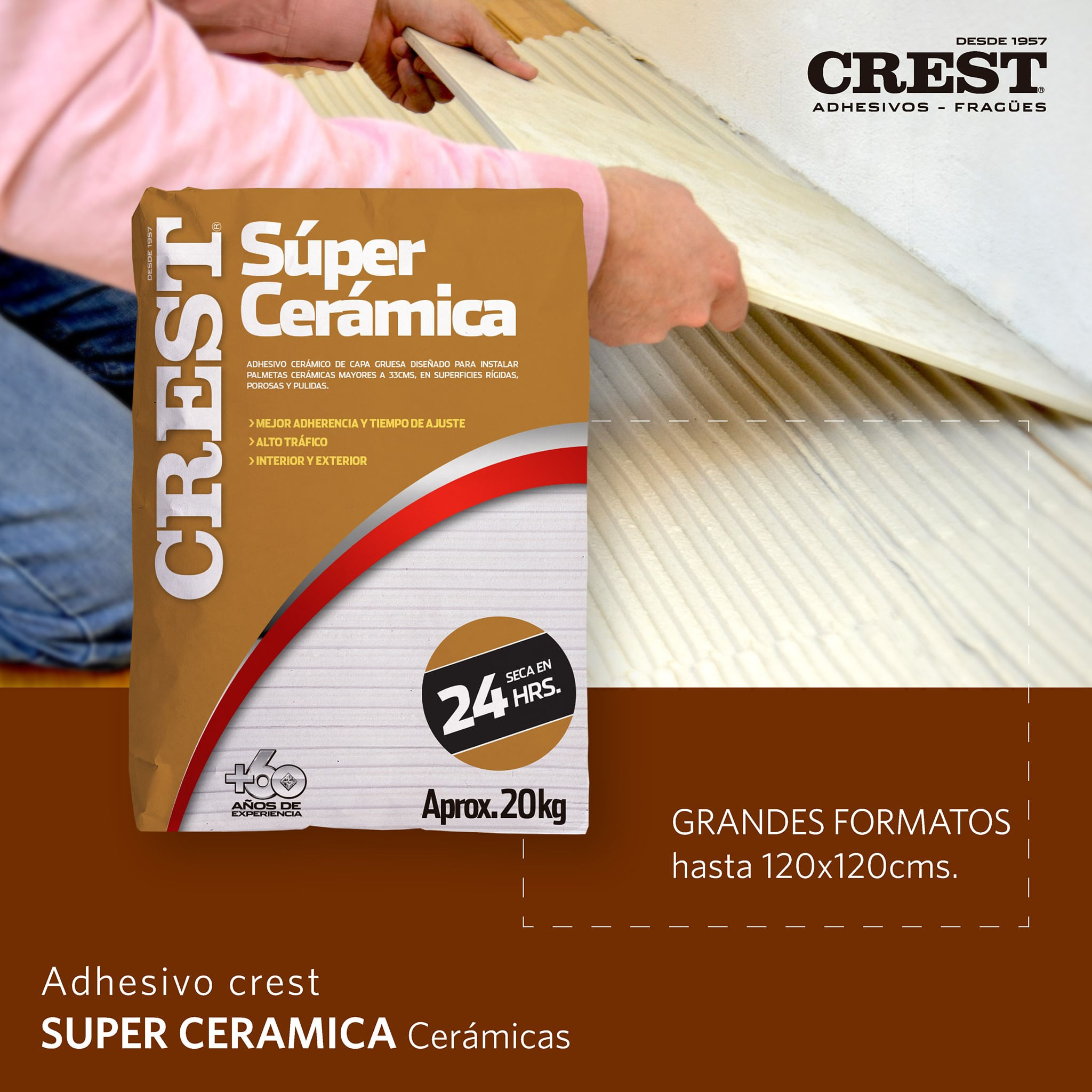 Adhesivo Crest Ceramica Plus 20kg