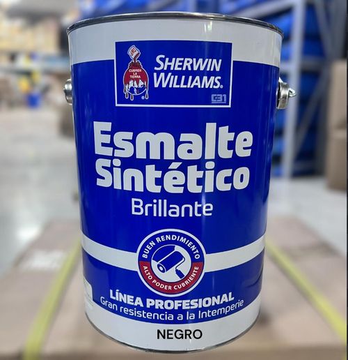 ESMALTE SINTETICO NEGRO BRILLANTE GL SHERWIN WILLIAMS LINEA PROFESIONAL