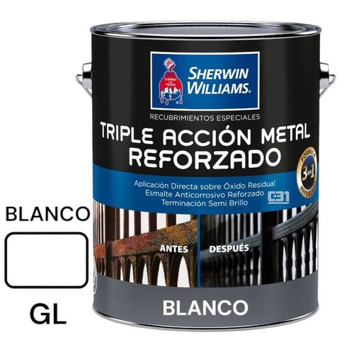 ESMALTE ANTICORROSIVO TRIPLE ACCIÓN BLANCO GL REFORZADO SHERWIN WILLIAMS