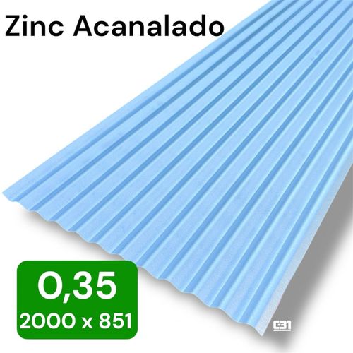 PLANCHA ZINC ACANALADO 0.35x851x2000mm