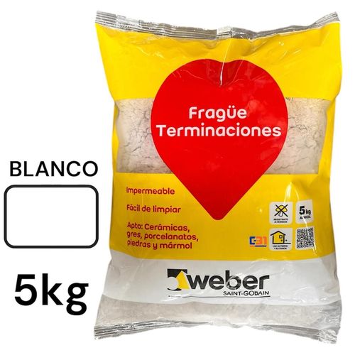 FRAGUE BLANCO 5 KG WEBER PISO / MURO