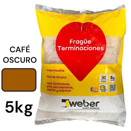 FRAGUE CAFE OSCURO 5 KG WEBER PISO / MURO