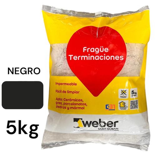 FRAGUE NEGRO 5 KG WEBER PISO / MURO