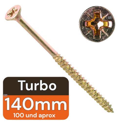 Tornillo Turbo 140/72mm (100aprox) Madera