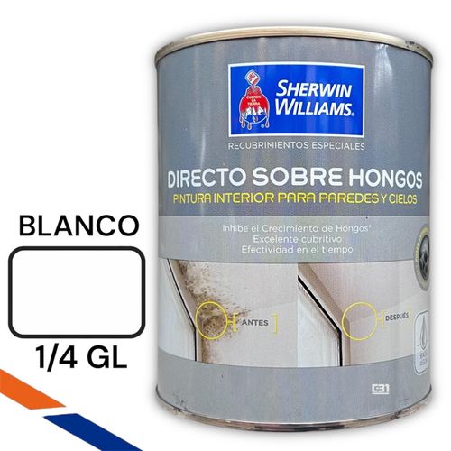 ESMALTE AL AGUA DIRECTO SOBRE HONGOS 1/4GL SHERWIN WILLIAMS HUMEDAD