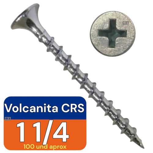 Tornillo Volcanita 6x 1 1/4 " CRS 100aprox Punta Fina