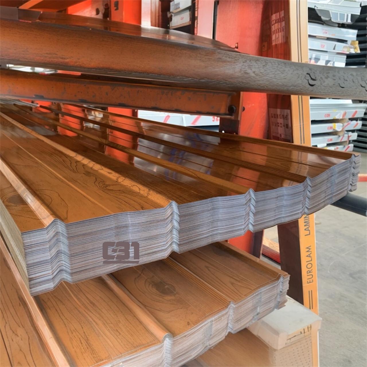 PLANCHA ZINC 5V 0.30x895x2500mm COLOR MADERA