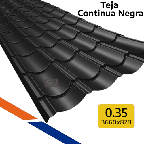 TEJA CONTINUA CURVA NEGRA 3.66MT
