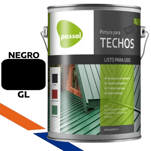 Pintura Techo Zinc Negro Galón Passol