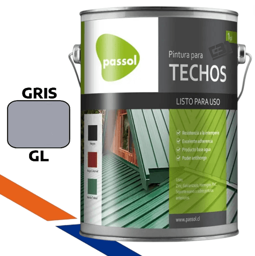 Pintura Techo Zinc Gris Galón Passol