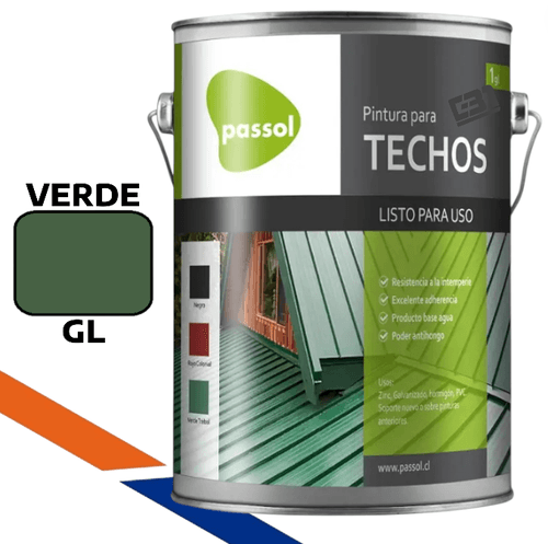 Pintura Techo Zinc Verde Galón Passol