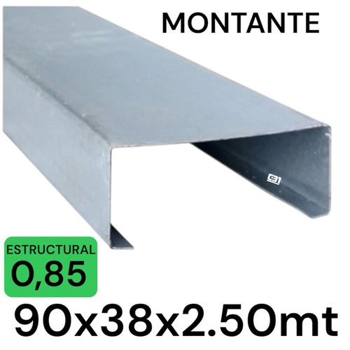 METALCON MONTANTE 90X2.5MT 0.85MM C 2x4