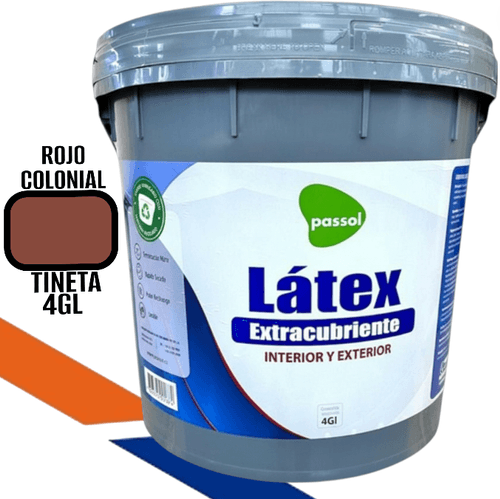 Latex Extracubriente Rojo Colonial tineta passol