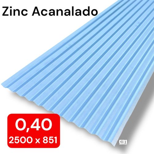 PLANCHA ZINC ACANALADA 0.40X851x2500mm