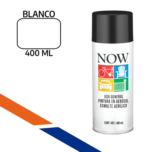 Pintura Spray Esmalte Acrílico NOW Blanco Brillante