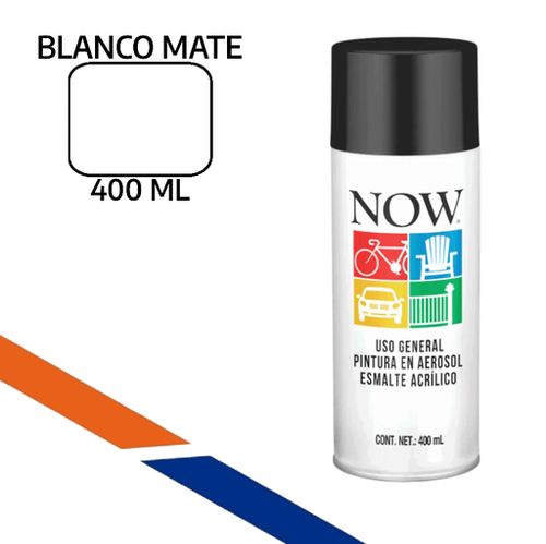 Pintura Spray Esmalte Acrílico NOW Blanco Mate