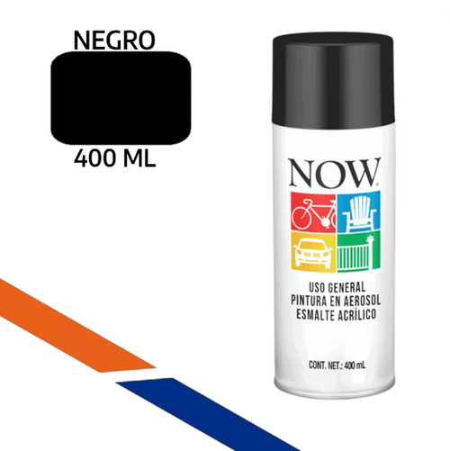 Pintura Spray Esmalte Acrílico NOW Negro Brillante