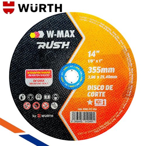 DISCO CORTE 14" x 3MM WURTH METAL TRONZADORA