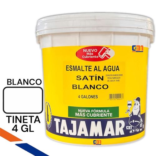 ESMALTE AL AGUA SATINADO TAJAMAR BLANCO TINETA