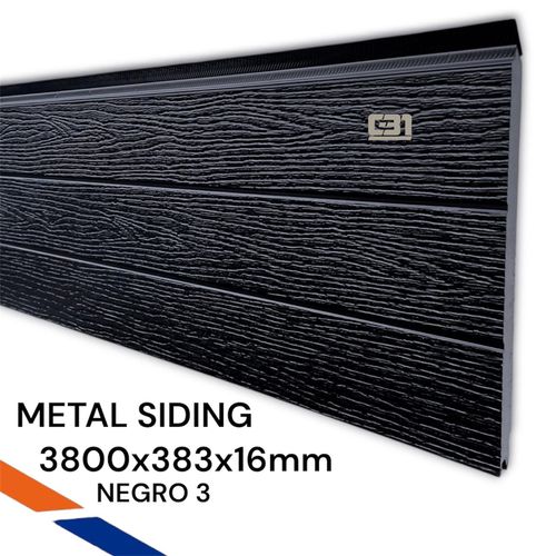 METAL SIDING 3800X383X16 NEGRO 3
