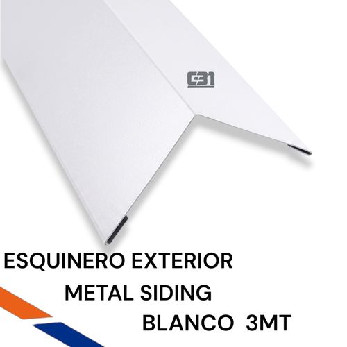 ESQUINERO EXTERIOR BLANCO METAL SIDING 3MT