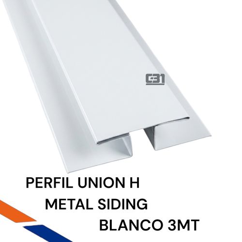 PERFIL H BLANCO METAL SIDING 3MT