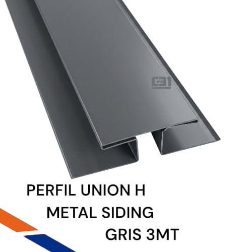 PERFIL H GRIS METAL SIDING 3MT