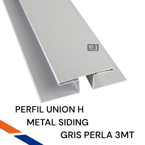 PERFIL H GRIS PERLA METAL SIDING 3MT