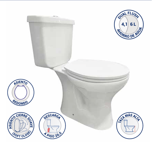 WC VALENCIA 20CM DESCARGA INODORO