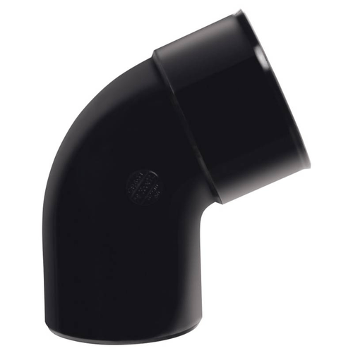 CODO PVC BAJADA 45° NEGRO