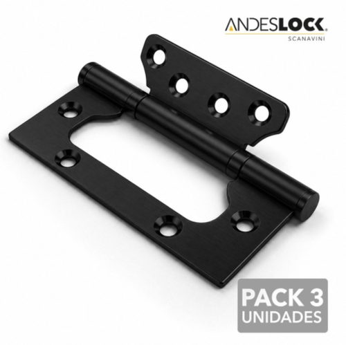 BISAGRA 4"X3" MARIPOSA PACK 3UNID ACERO NEGRO CON RODAMIENTOS