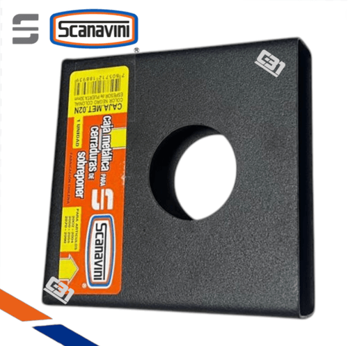 CAJA CHAPA SOBREPONER SCANAVINI NEGRA