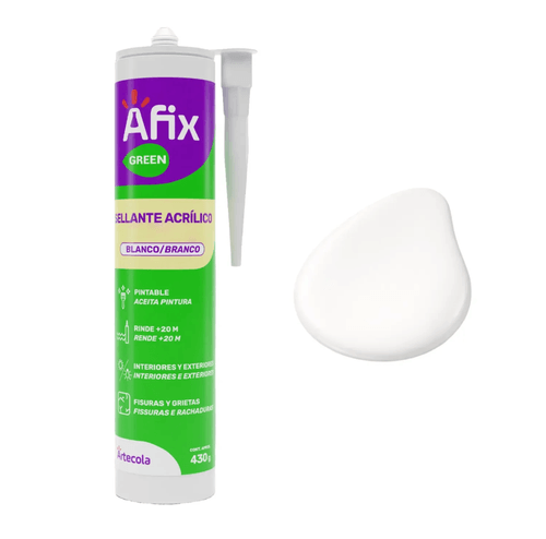 SILICONA SELLANTE ACRÍLICO AFIX BLANCO CARTUCHO 430gr