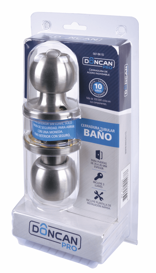 CHAPA BOLA BAÑO ACERO INOX (CB97) DONCAN 587-BK-SS
