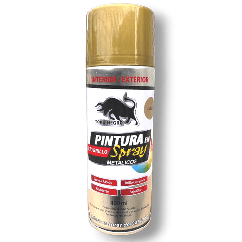 SPRAY PINTURA METALICO DORADO 400ML TORO-NEGRO